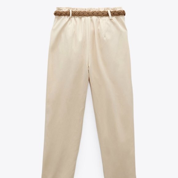 ZARA Pants with Braided Belt(Sand, US L) - Picture 5 of 8